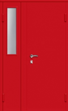 Фотография «Стальная тамбурная дверь с красным порошковым напылением №6»