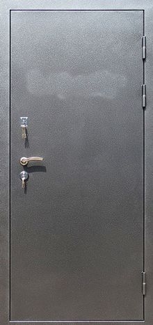 Фотография «Непромерзающая дверь с порошковым напылением стальная серая №111»