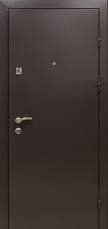Фотография «Одностворчатая металлическая дверь с порошковым покрытием коричневая №31»