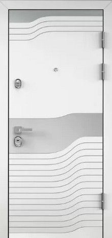 Фотография «Дверь железная бронированная МДФ Шпон белая №69»