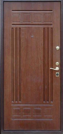 Фотография «Дверь стальная для коттеджа с порошковым покрытием коричневая №77»