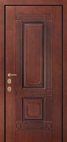 Фотография «Дверь для загородного дома металлическая с отделкой МДФ шпон №8»