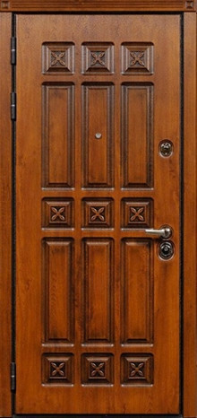 Фотография «Железная дверь для коттеджа МДФ винорит коричневая №19»