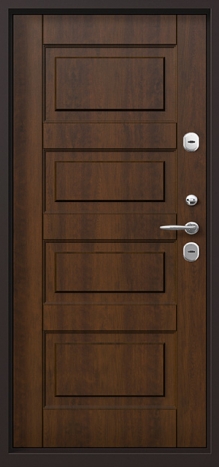 Фотография «Дверь наружная железная МДФ шпон коричневая №11»