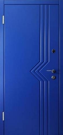 Фотография «Дверь внешняя железная кованная с порошковым покрытием синяя №9»