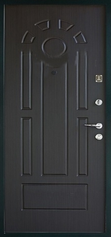 Фотография «Дверь для загородного дома металлическая с порошковым покрытием зеленая №67»