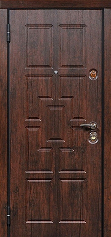 Фотография «Дверь для дачи металлическая с терморазрывом МДФ ПВХ коричневая №4»