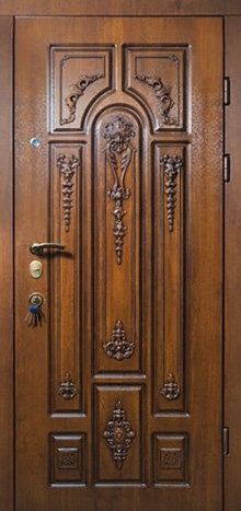 Фотография «Дверь для дачи железная МДФ филенчатая коричневая №1»