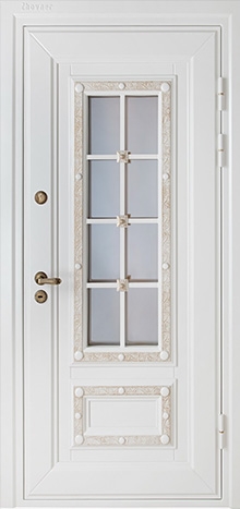 Фотография «Дверь эксклюзивная металлобагет железная белая №14»