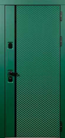 Фотография «Стальная оригинальная дверь с покрытием нитроэмалью зеленая №11»