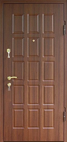 Фотография «Трехконтурная современная железная дверь с МДФ ПВХ покрытием №4»