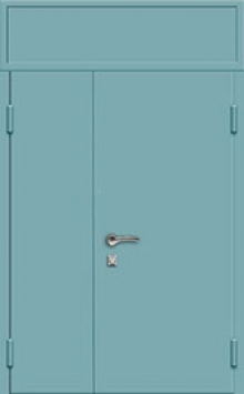 Фотография «Металлическая тамбурная дверь с порошковым напылением под голубой цвет №12»