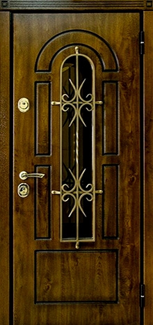 Фотография «Дверь с ковкой металлическая для коттеджа №11»