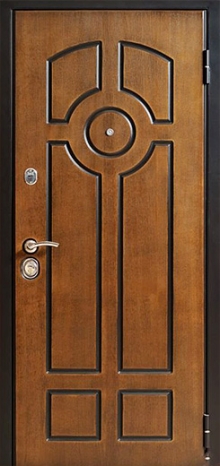 Фотография «Дверь металлическая для загородного дома с отделкой МДФ шпон №6»