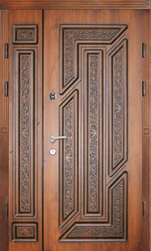 Фотография «Непромерзающая парадная металлическая дверь коричневая №77»