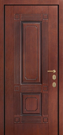 Фотография «Дверь для загородного дома металлическая с отделкой МДФ шпон №8»