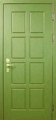 Фотография «Стальная дверь для дачи МДФ шпон зеленая №5»