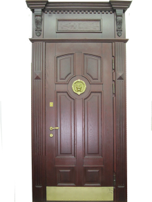 Фотография «Одностворчатая железная дверь с отделкой массивом дуба №26»