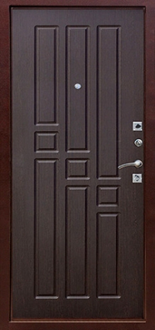 Фотография «Металлическая дверь с порошковым напылением коричневая №42»